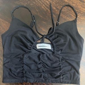 Urban Outfitters Black Keyhole Crop Top With Adjustable Straps Size S